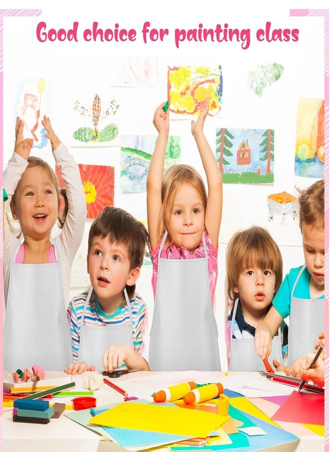 Liitrsh 24 Pcs Kids Painting Aprons for Paint Party Children's Artists Smocks Fabric Aprons Toddler for Baking, Kitchen(White) - Image 5